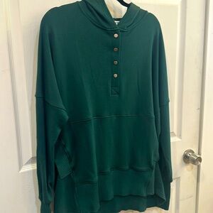 Bucket List Hunter Green Oversized Hoodie